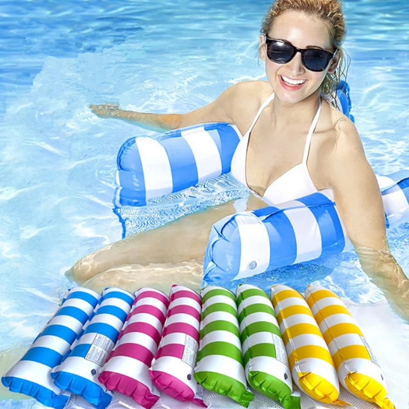 1 قطعة اثنين أنبوب مستقيم شريط أرجوحة طوي بولي كلوريد الفينيل نفخ العائمة صف حمام سباحة مقعد تعويم #1