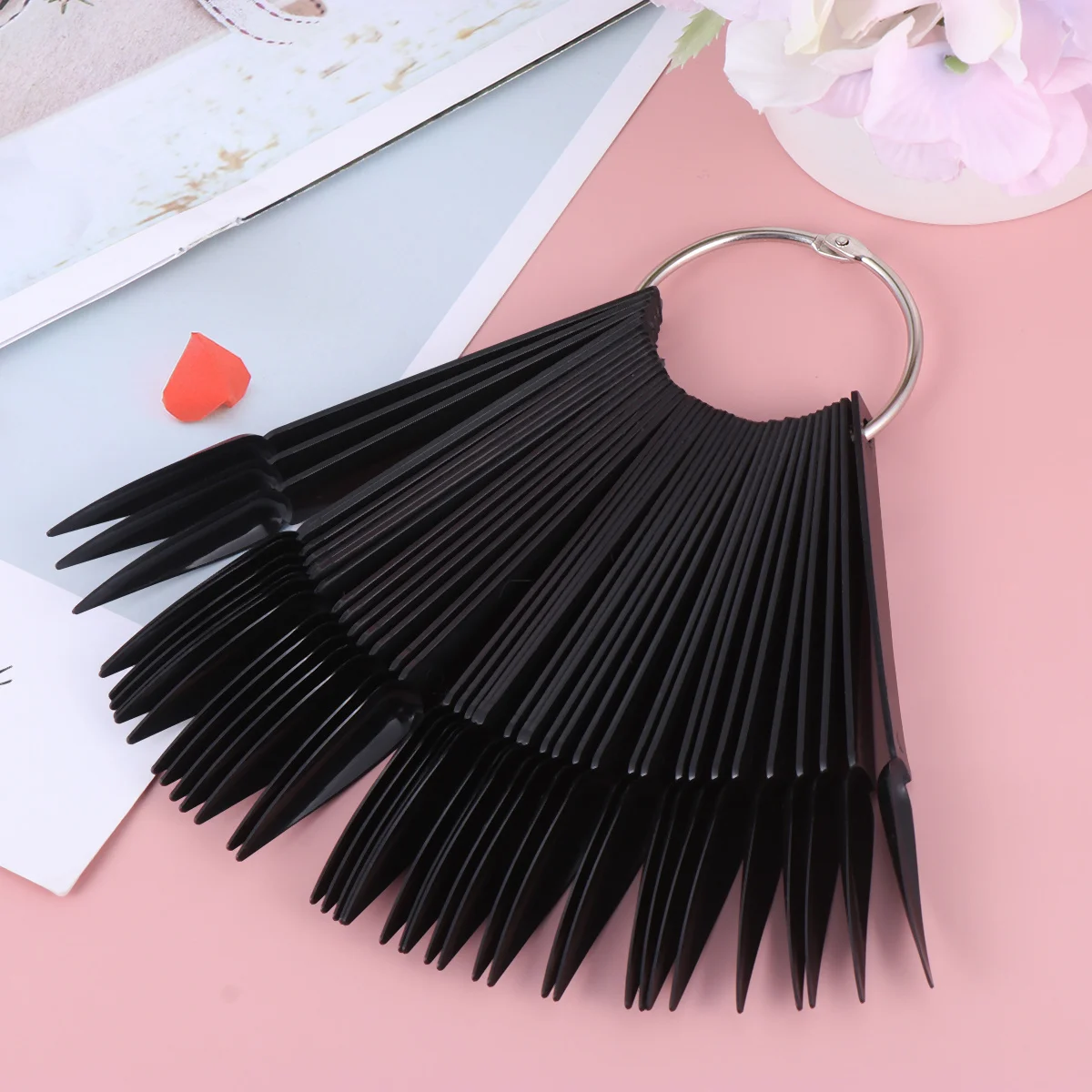 40 قطعة لوحات عرض ملونة على شكل مروحة لممارسة فن الأظافر، مجموعة عجلات التدريب، أعواد عرض الأظافر، ممارسة لوحات الألوان #5