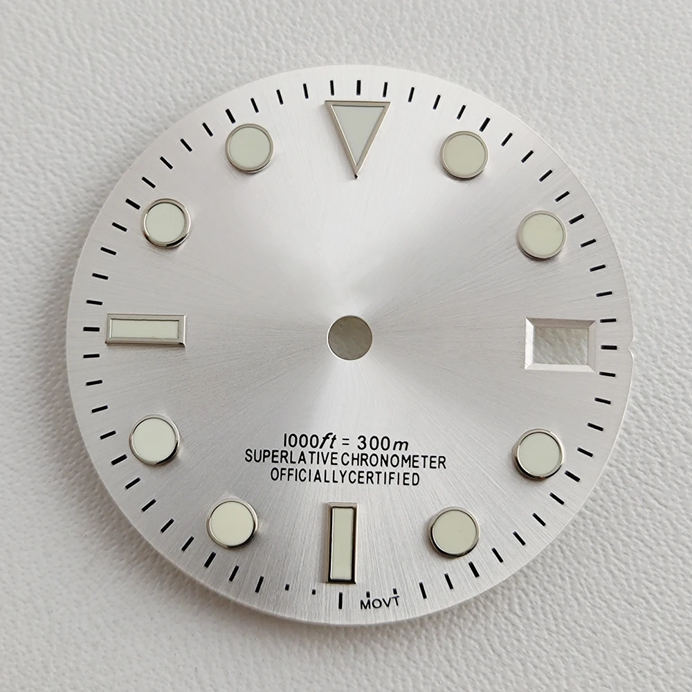 NH35 Zifferblatt 28,5 mm grün leuchtendes S-Logo SUB Mariner-Uhrenzifferblatt geeignet für NH35-Uhrwerk Uhrenzubehör Uhrenreparaturwerkzeuge – Detail 5