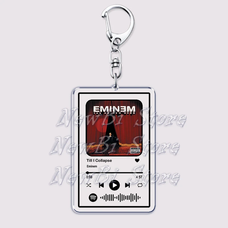 Popular Hot Hip Hop Rapper Keychain for Women Accessories Bag Lose Yourself Without Me Rap God Keying Jewelry Fans Friends Gifts