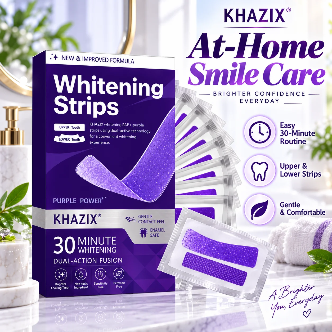 Dental Care Strips Oral Hygiene Teeth Patch Fresh Breath Mouth Cleaning Strips for Daily Use view 2