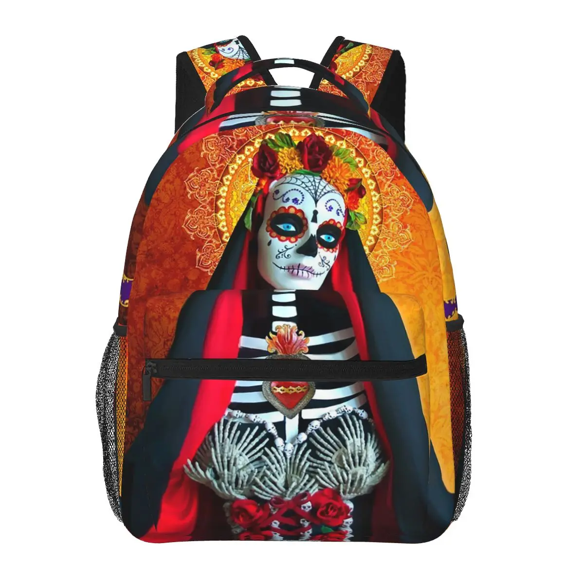 Santa Muerte Spanish Backpacks Boys Girls Bookbag Children School Bags Cartoon Travel Rucksack Shoulder Bag Large Capacity