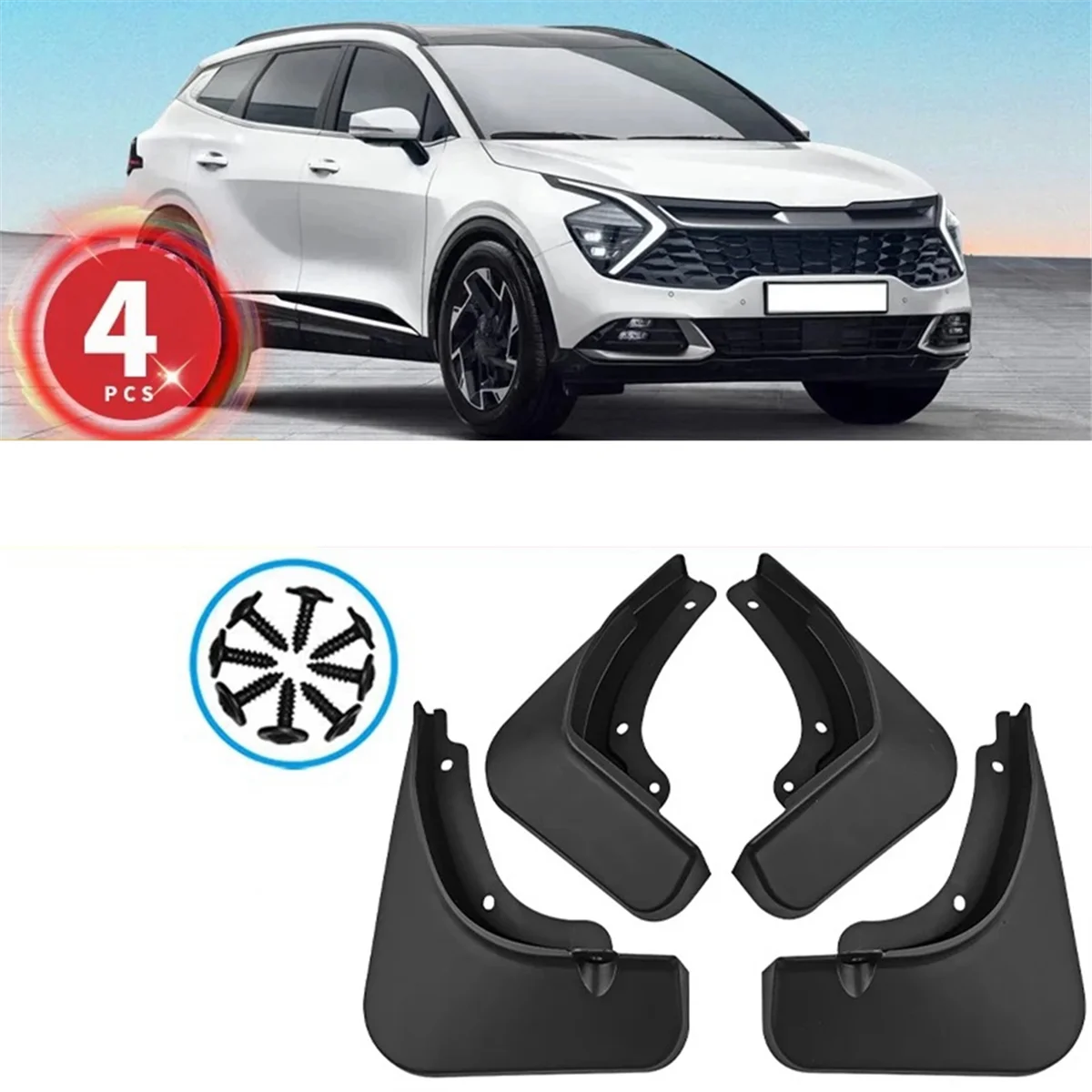

COP-m4PCS Car Mudguard Mud Flaps Splash Mud Guard Fender for KIA Sportage NQ5 LWB MK5 2022 2023 2024 Car