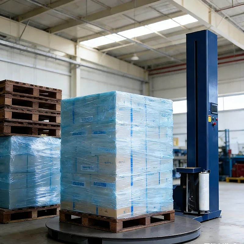 Customized Plastic Film Pallet Wrapping Machine High Speed Stretch Wrapper Packaging Equipment for Warehouse Logistics Factory