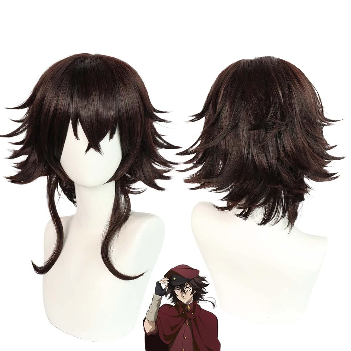 

Качественный парик для косплея по мотивам Bungo Stray Dogs, 4-й сезон, персонаж Тэцуо Суэхиро, короткий многослойный парик, хит продаж на Хэллоуин