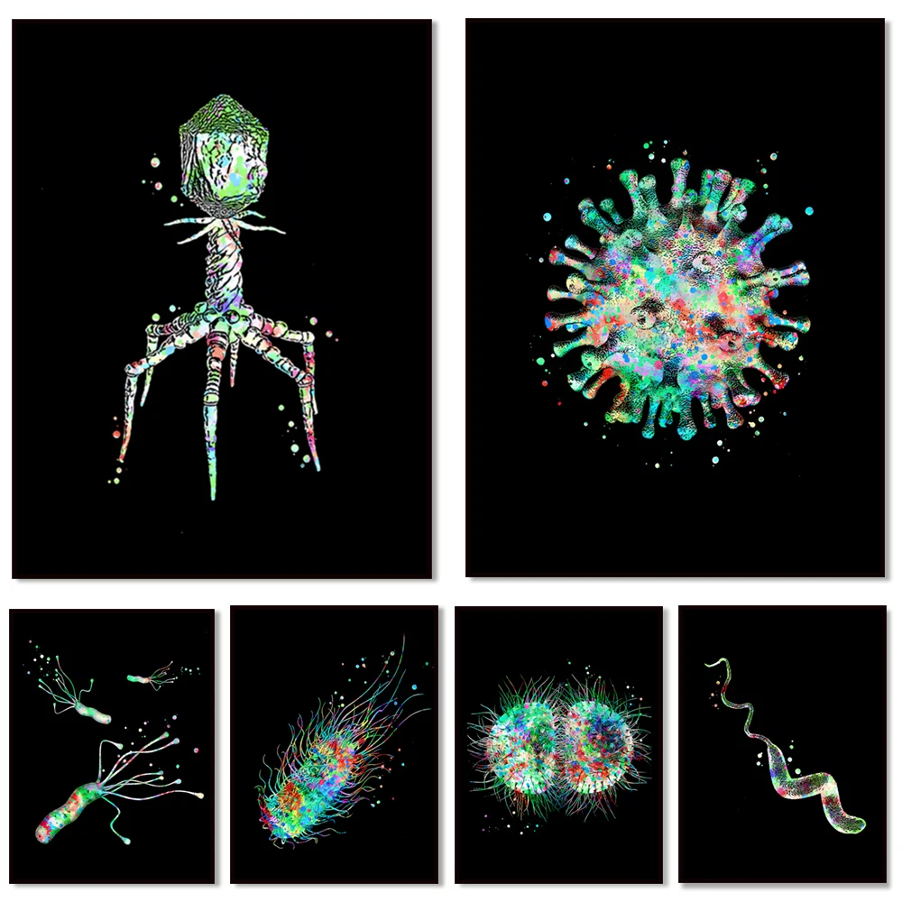 Medical Lab Posters - Affiche d'art de microbiologie d'art de