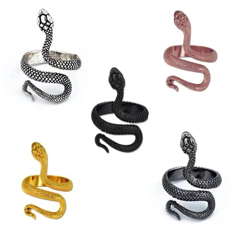 

Trendy Hip Hop Wrapped Snake Ring ex Faion Jewelry Personalized Animal Ring Men's Women's Ring Cross-Border Hot S