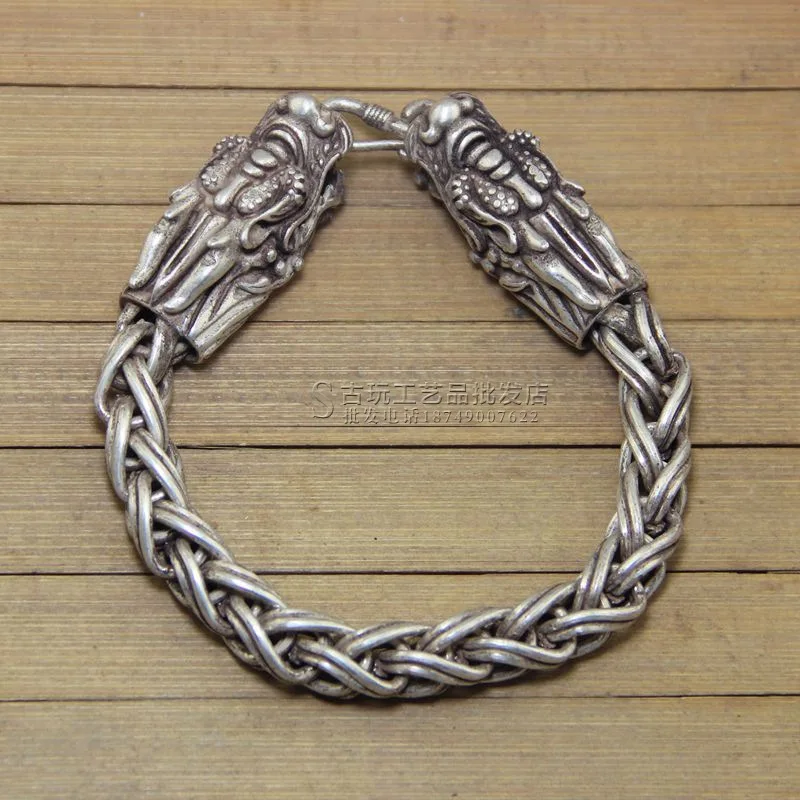 

Винтажные антикварные поделки, белые медные украшения, аксессуары, браслет Miao Yinlong, модный универсальный браслет