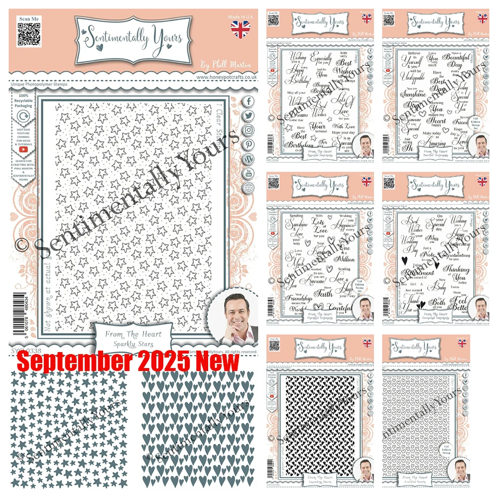 

Hearts Sparkly Stars Metal Cutting Dies Stamps and Stencils for DIY Handmade Diary Photo Album Decoration 2025 September New
