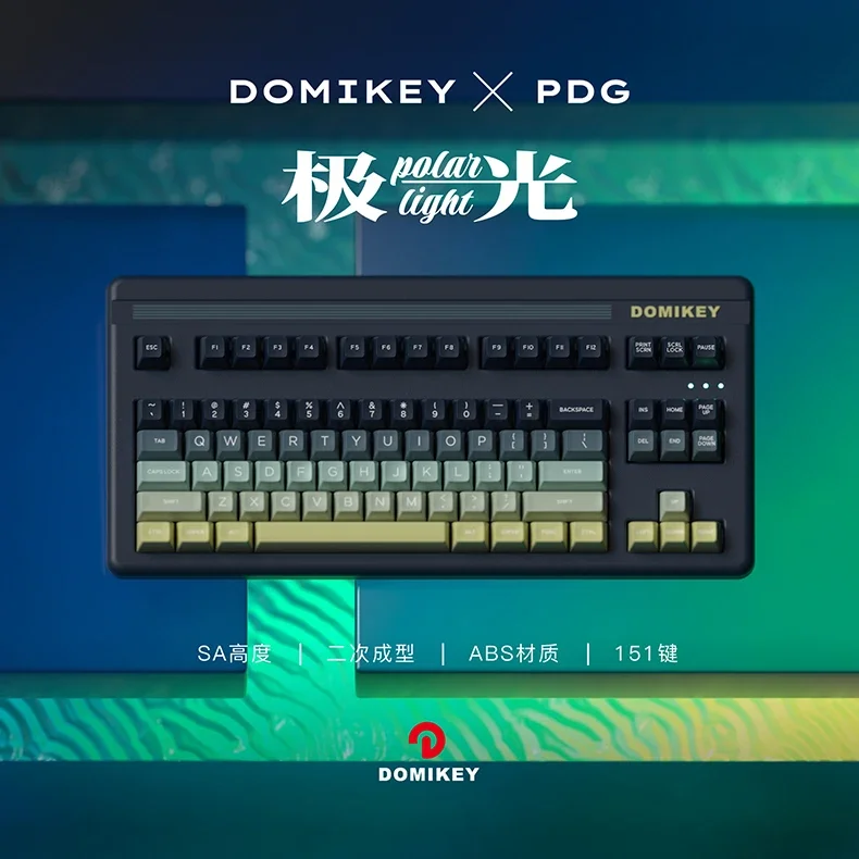 DOMIKEY Juego completo de luces POLARes Doubleshot ABS SA Keycap 151 teclas para teclado mecánico mx TOFU65