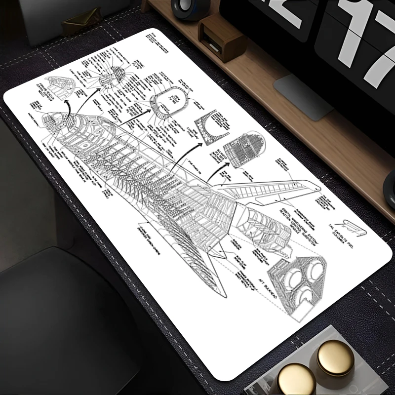 

Mouse Pad PC Accessories Keyboard Pad Office Anime Desk Mat Anti Slip Mousepad Natural Space Shuttle Rubber Gaming Extended Pad