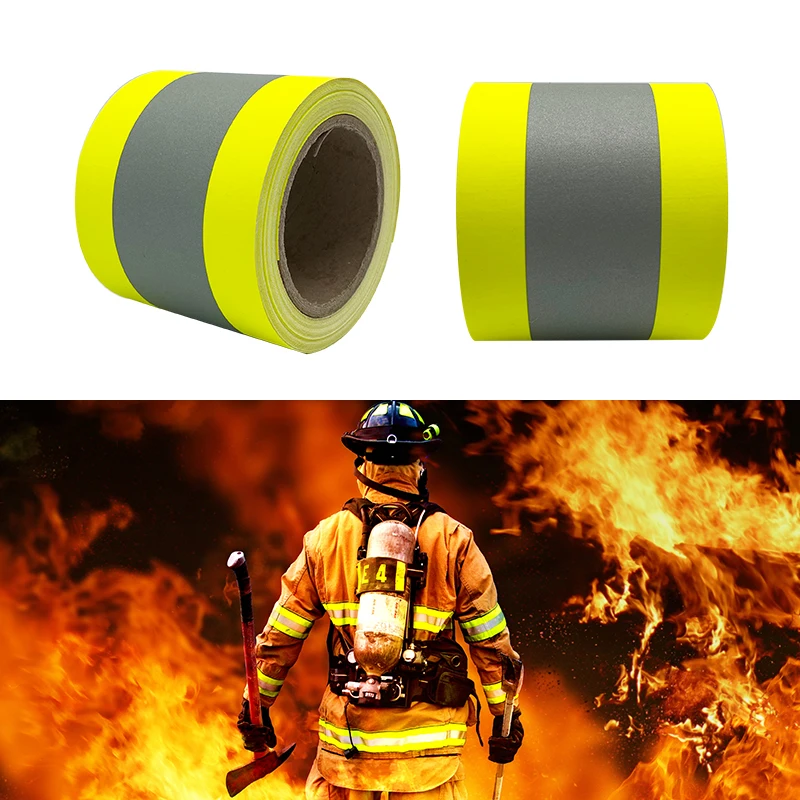 10CMX3M/25M 100% Cotton Reflective Flame Retardant Fabric Sewing on Fireproof Safety Clothing Warning Tape Firefighter Clothes