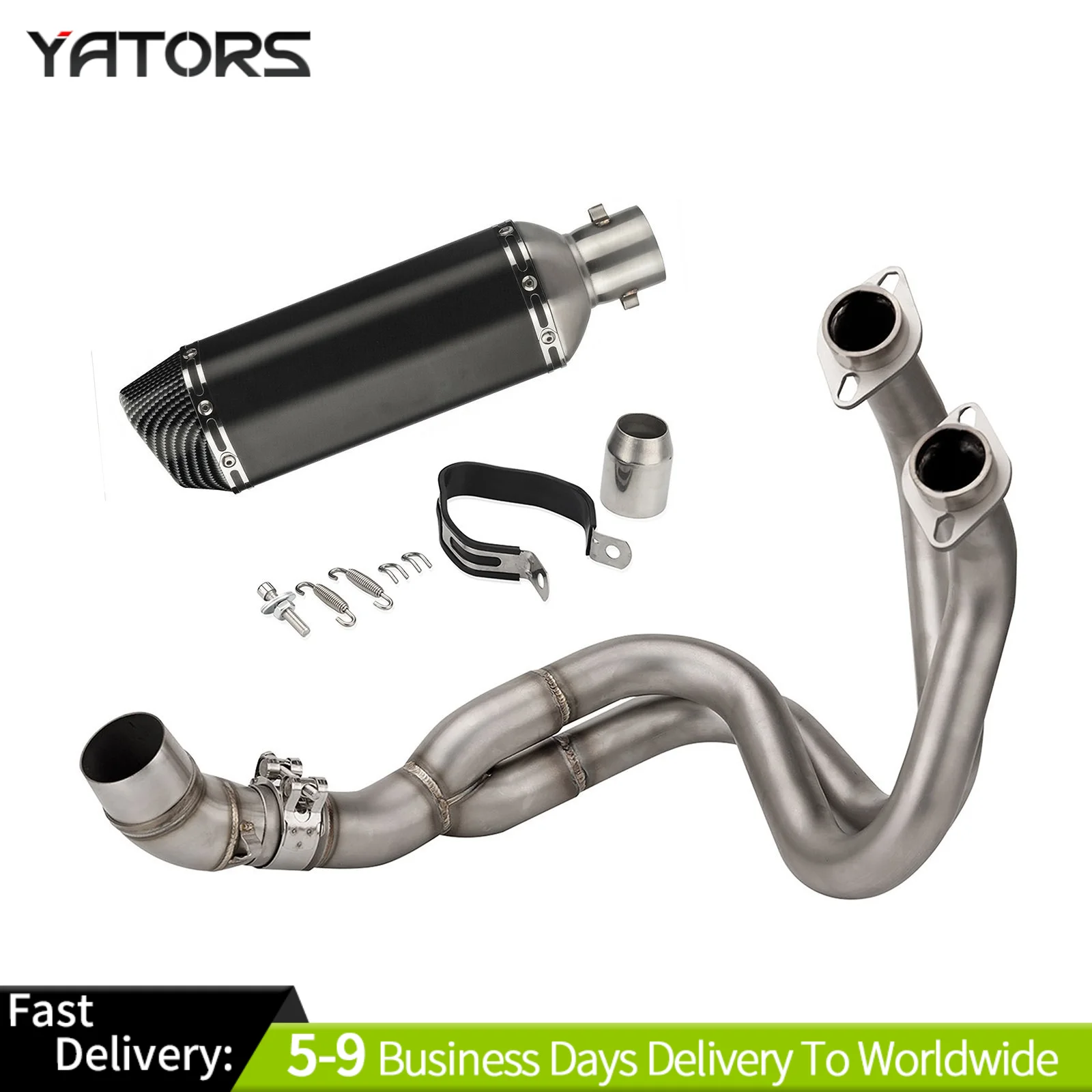 

For Kawasaki Ninja 650 Z650 2012-2025 Full System Exhaust Tips Black Header Pipe Exhaust Systems Exhausts Pipes