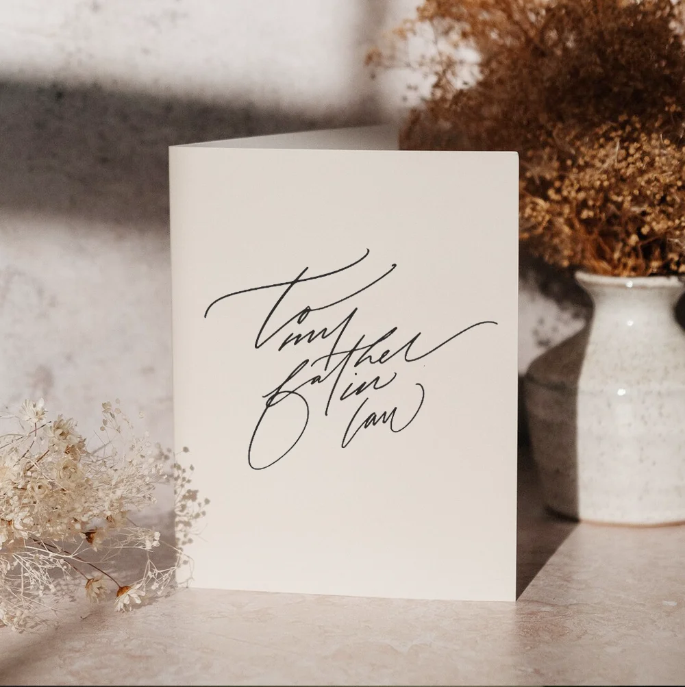 To My Father In Law Wedding Day Card With White Envelope Neutral Wedding Day Thank You Cards  for Father In Law