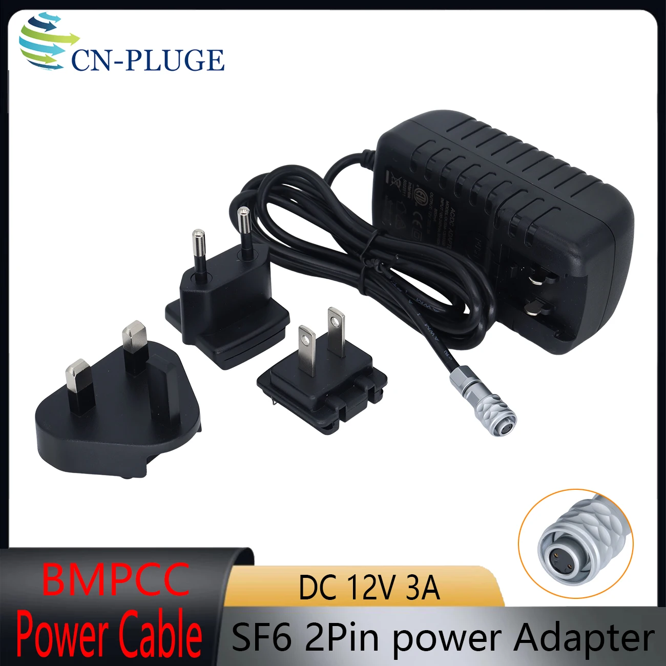 

Адаптер питания DC 12V для камеры Blackmagic BMPCC 4K/6K, зарядное устройство 110-220V с вилками EU/US/UK