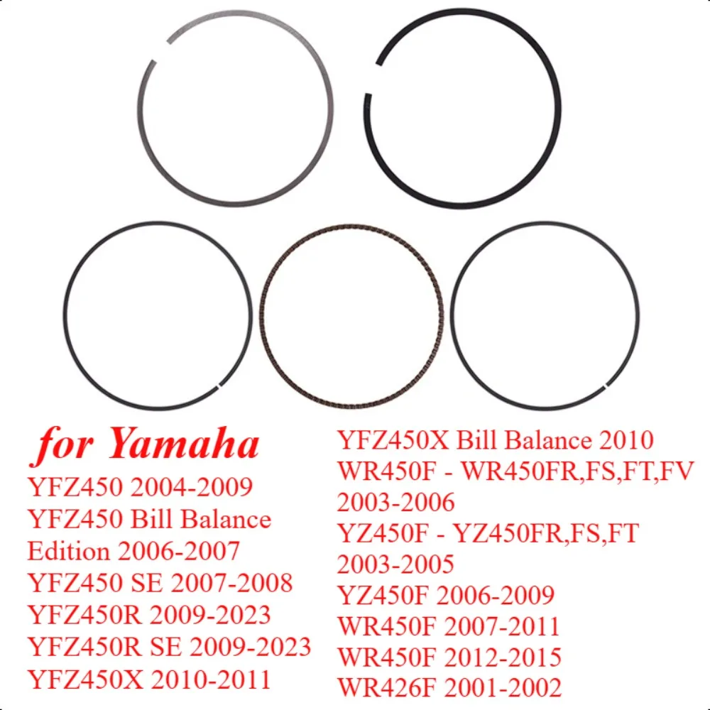 

95mm Motorcycle Engine Piston Rings 5TG-11603-00-00 for YAMAHA YFZ450 YFZ450R 2009-2023 YZ450F WR426F WR450F