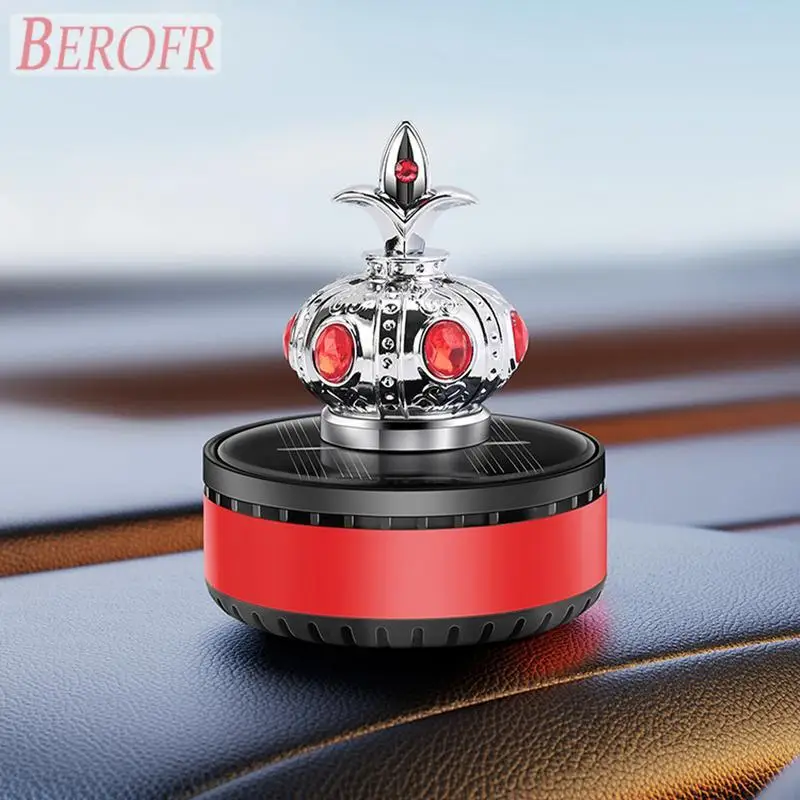 Car Air Freshener Diffusers Solar Powered Crown Car Perfume Aromatherapy Vent Clip Car Air Vent Accessories Creative Perfume