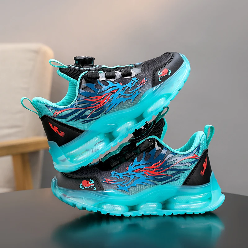 

Children Sports Shoes Autumn New Double Mesh Breathable Cool Pattern Anti Slip Comfortable Outdoor Jogging Shoes for Unisex