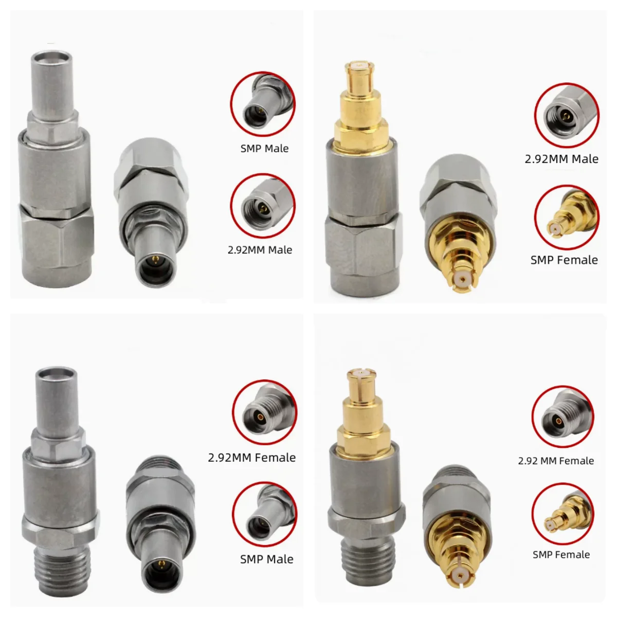 2.92MM to SMP stainless steel adapter 40GHZ 2.92MM Male to SMP Female millimeter wave adapters