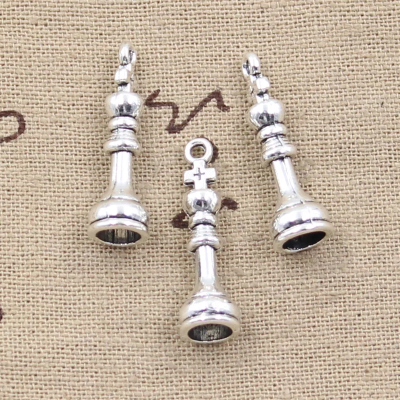 10pcs Charms Chess Knight Bishop Pawn King Queen Rook Antique Pendants,Vintage Tibetan Bronze Silver Color DIY Handmade Jewelry - view 3