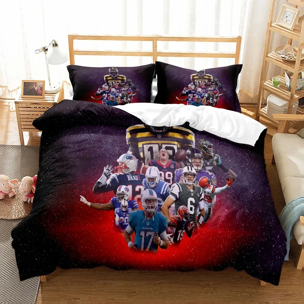 

American Football Sports Duvet Cover Set UK Single Double Queen US Twin Full King Size Animal Bedclothes