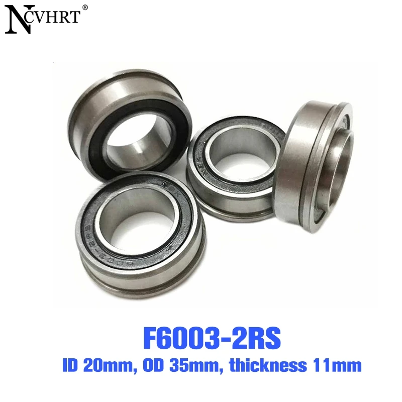 

F6003-20-2RS 20x35x11 Flange Deep Groove Trolley Ball Bearing Sealed Wheelbarrow Miniature Deep Groove