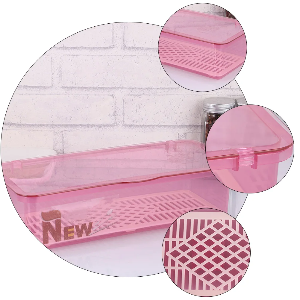 3Pcs Flatware Storage Tray Draining Tableware Organizer for Kitchen Drawer with Lid Waterproof Chopstick Container Case Holders