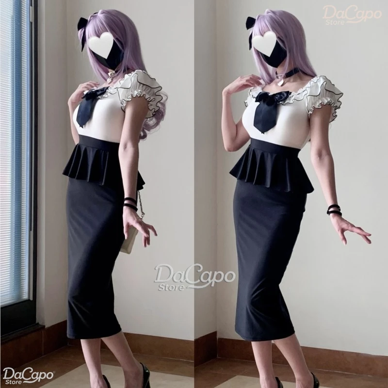 Dorothy Cosplay Doujin Jirai kei Lolita JK falda conjunto Kawii blusa vestido ajustado falda femenina japonesa Sexy ropa de mujer peluca