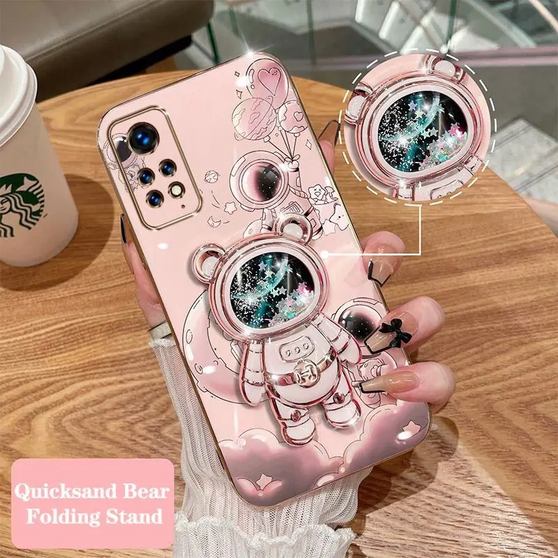 Quicksand Balloon Astronaut Phone Holder Case For Xiaomi Redmi Note 11 Pro 4G Shatterproof Protection Note 11 Pro 5G Back Cover