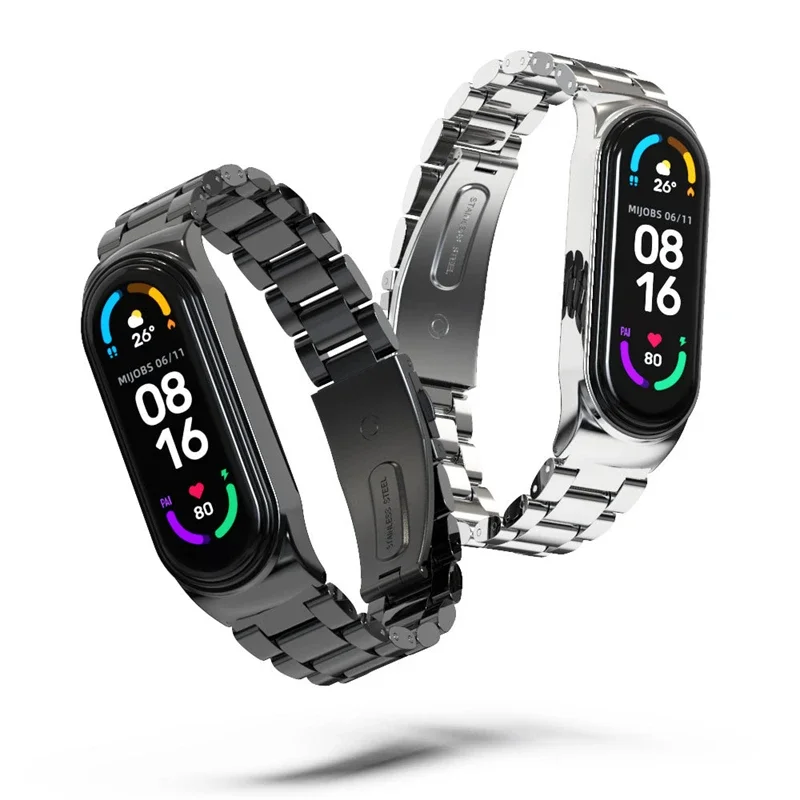 Stainless Steel Watch Strap For Xiaomi Mi Band 8 Smartwatch Strap Metal Wristbands Bracelet Smart Miband8 Watchband Accessories