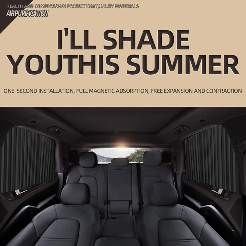 

4PCS Car Magnetic Sunshade Window Curtain Side Window Sun Visor Summer Protection Window Cloth Automobile Interior Accessories
