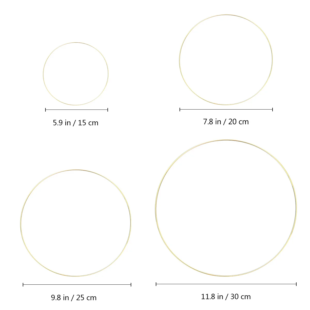 

4pcs Metal Dreamcatcher Ring 15Cm 20Cm 25Cm 30Cm Diy Craft Hoop For Home Decor Plant Hanger Macrame Accessories Wind Chime