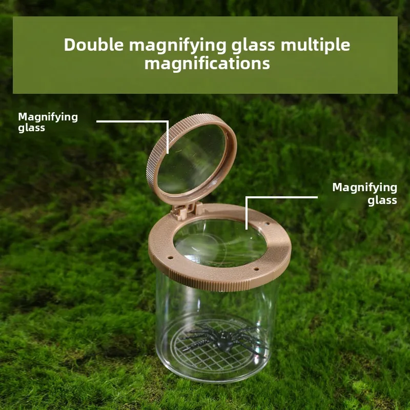 Tarro de observación de insectos, caja de observación, colección de alimentación, red de captura de mariposa, lupa, juego de aventura, juguetes para niños al aire libre