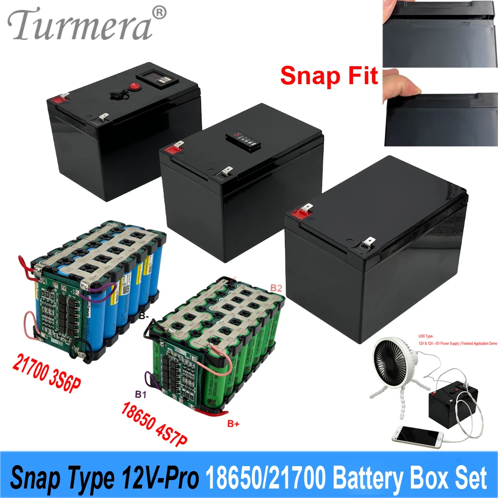 Snap Type DIY 12V Pro Lithium Battery Box 18650 3S9P 21700 3S6P 12.6V 40A Balance BMS with Holder Nickel Set Customize Displayer