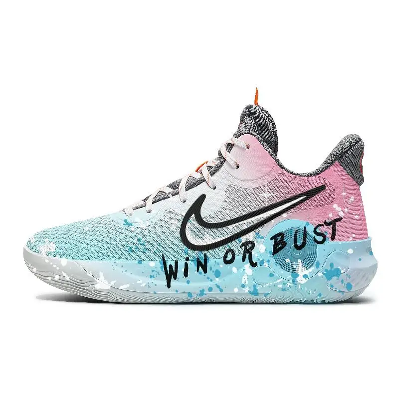 

[Custom The same type of observer for men and women]Nike KD Trey 5 IX Basketball Shoes Unisex Mid Top Blue/Pink/Black/White/G