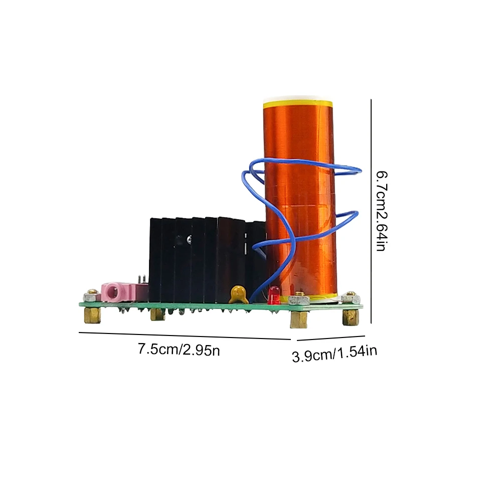 Mini per Tesla Coil kit di saldatura fai da te scheda altoparlante musicale fai da te Plasma ad alta pressione ad alta temperatura 15W DC 15-24V 2A