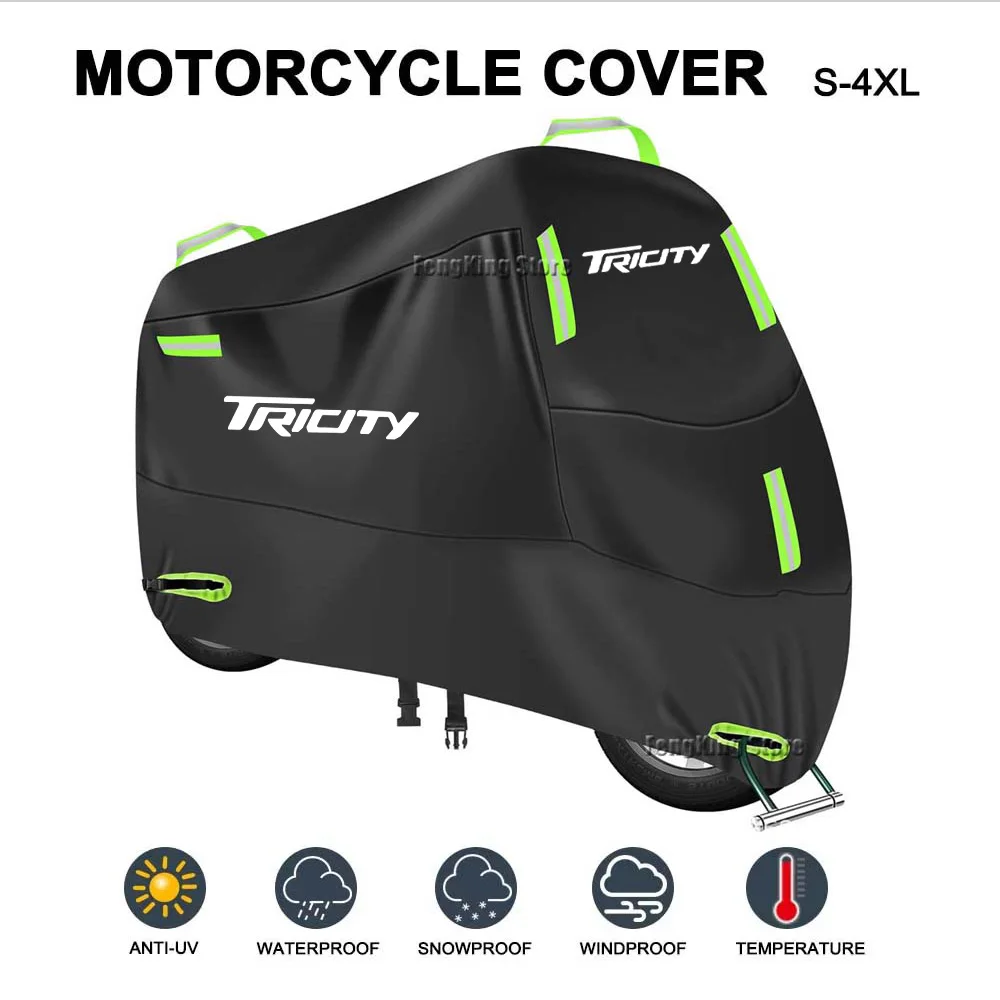 

For Yamaha Tricity 300 125 155 2019 2020 2022 Motorcycle Cover UV Protective Dustproof Snowproof Outdoors Rain Waterproof Cover