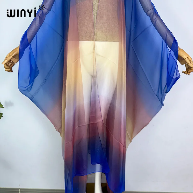 Europe beach dress Kaftan WINYI bikini sweet lady New party Cardigan Perspective sexcy Boho Holiday Batwing Sleeve KIMONO