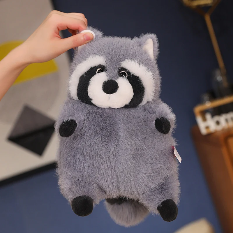 20-45cm Kawaii Fat Raccoon Plush Doll Grey Round Raccoon Animal Plush Toy Super Soft Christmas Birthday Gift for Boys and Girls