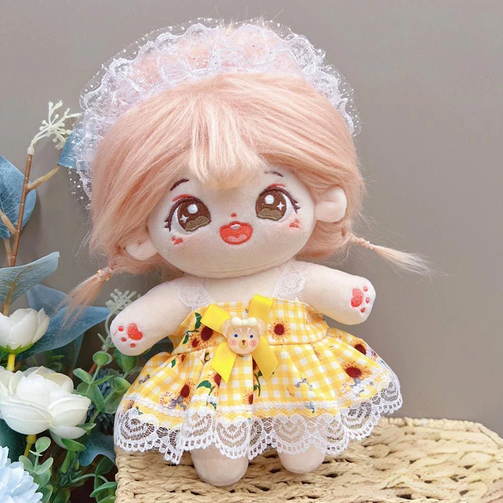 Cotton Doll Rompers Cartoon Plush Outfit Lolita Dress Playing House Accessories Mini Clothes for 20CM Dolls Kid Gift