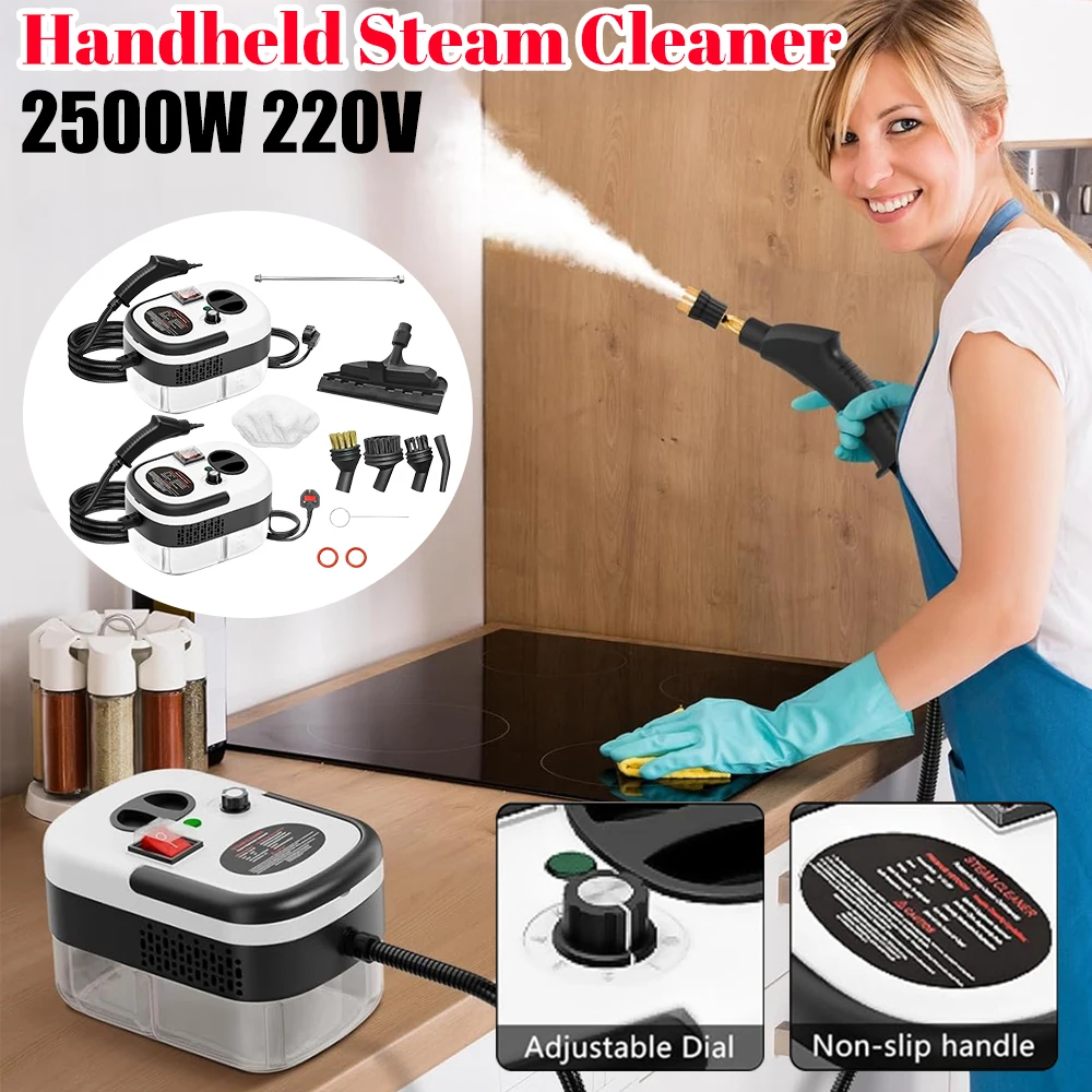 

Пароочиститель бытовой 2500 Вт, 220 В, высокотемпературный, под давлением, для уборки полов и кухни