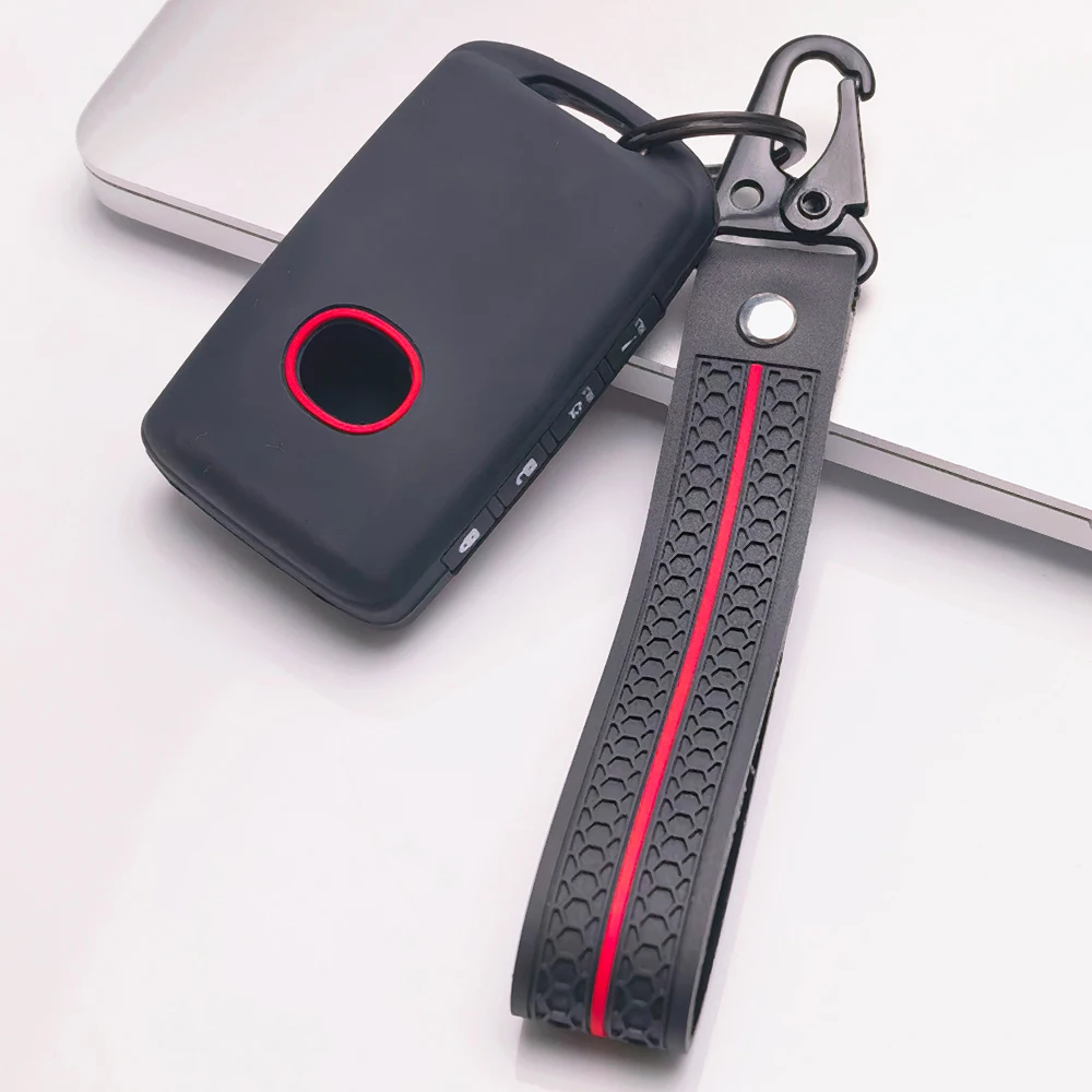 Soft Silicone Key Fob Case For Mazda 3 6 CX 30 CX 5 CX 9 CX 50 CX 70 CX 90 MX 5 Miata with carabiner lanyard Easy Install