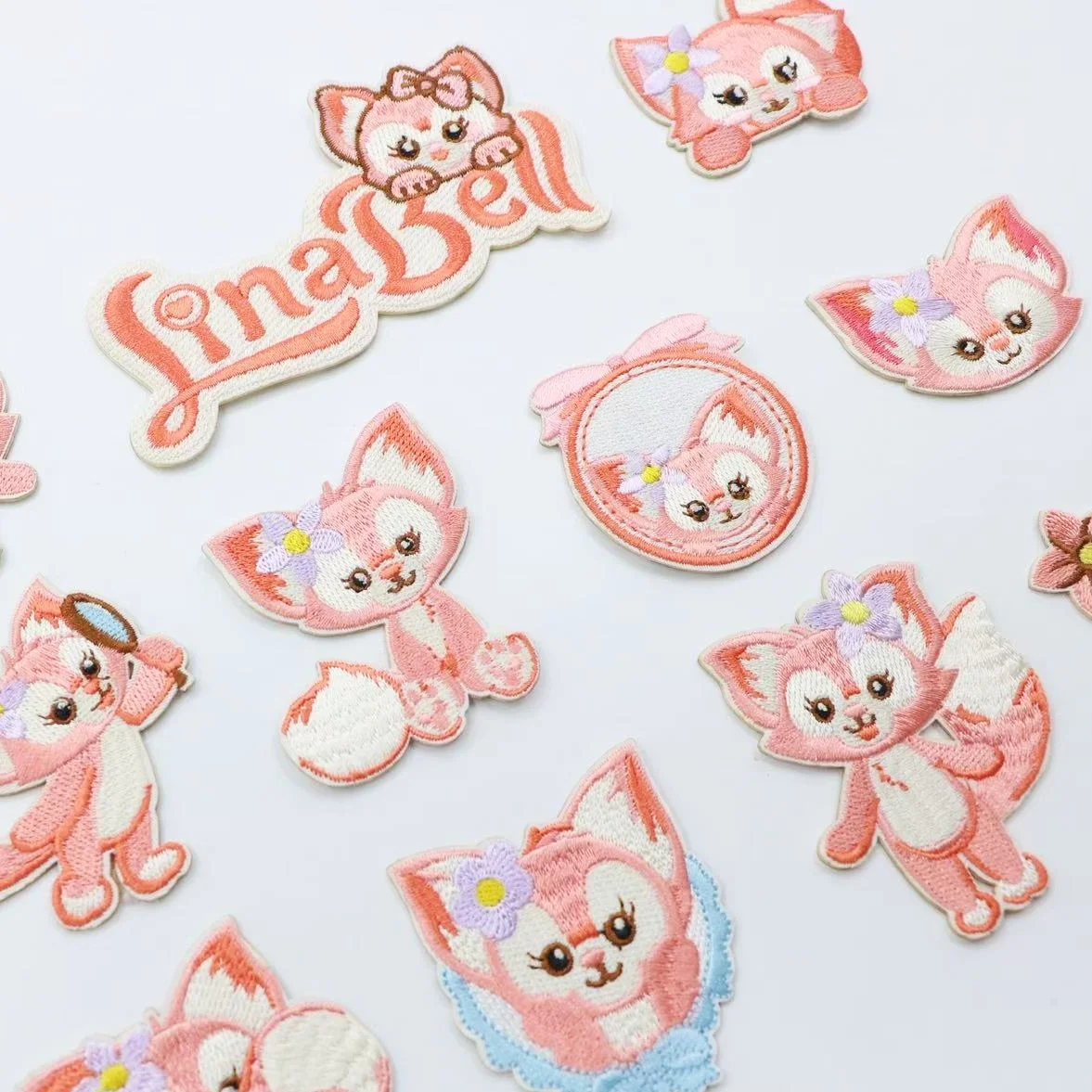Parche de Tela Bordado con Diseño de Dibujos Animados, Parche Bordado Autoadhesivo con Diseño de Zorro Pequeño, Decoración para Ropa, Bolsos, Sombreros, Regalo para Niñas