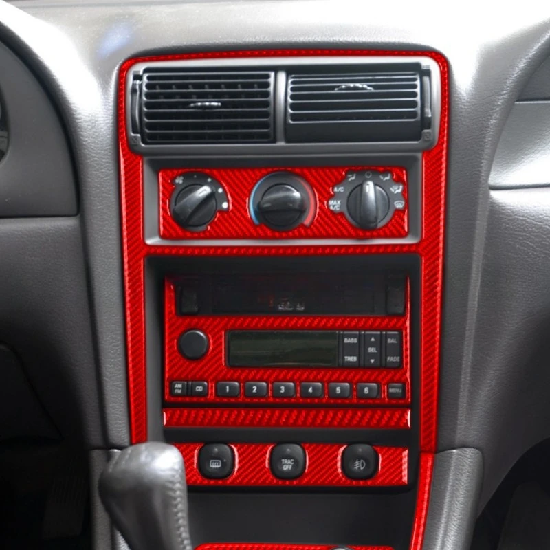 Suitable for Ford Mustang 01-04 car modification carbon fiber interior central control 8 pieces decorative sticker