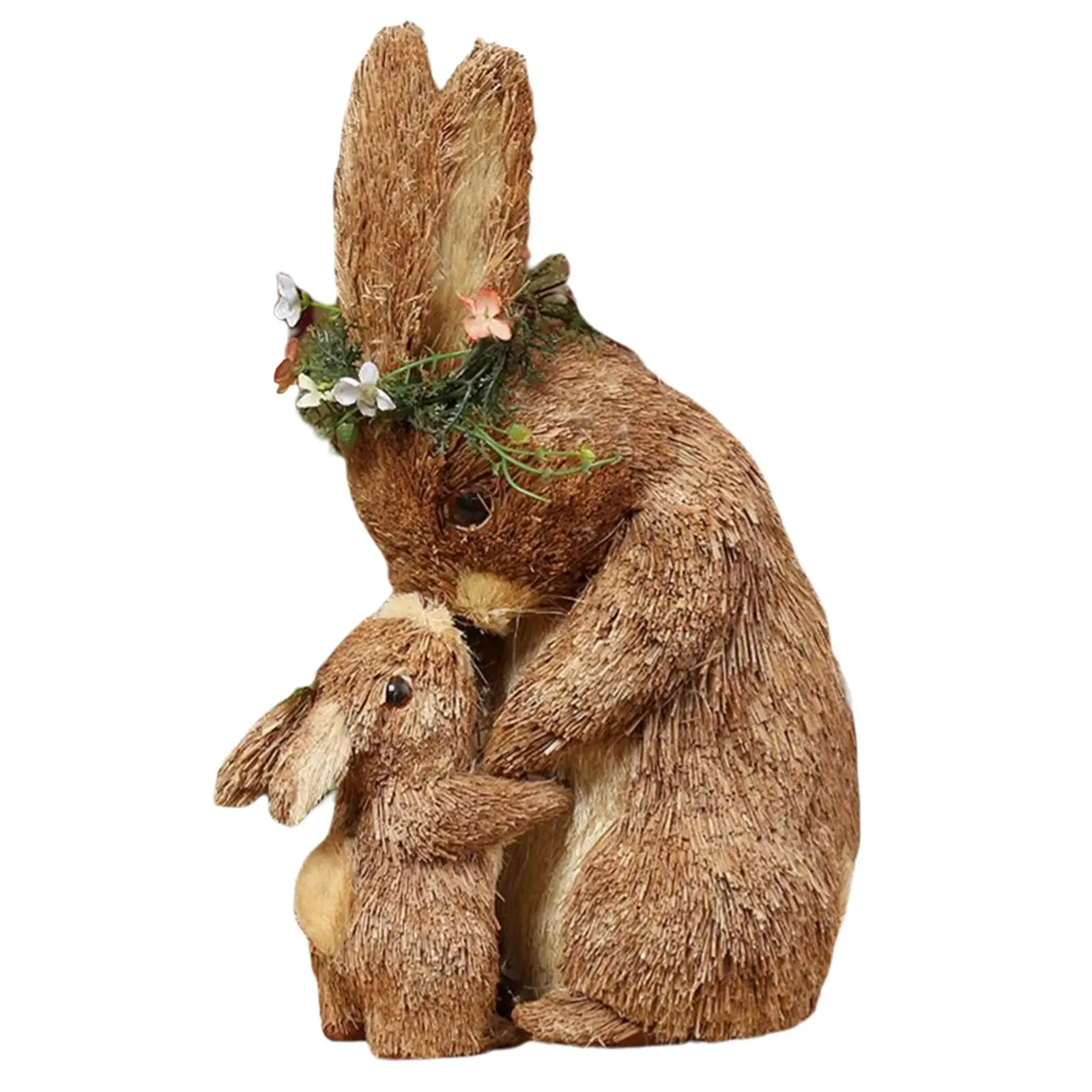 Straw Easter Rabbit Papyrus Bunny Figurine Holiday Mini Decoration for Indoor Outdoor Festival Supplies