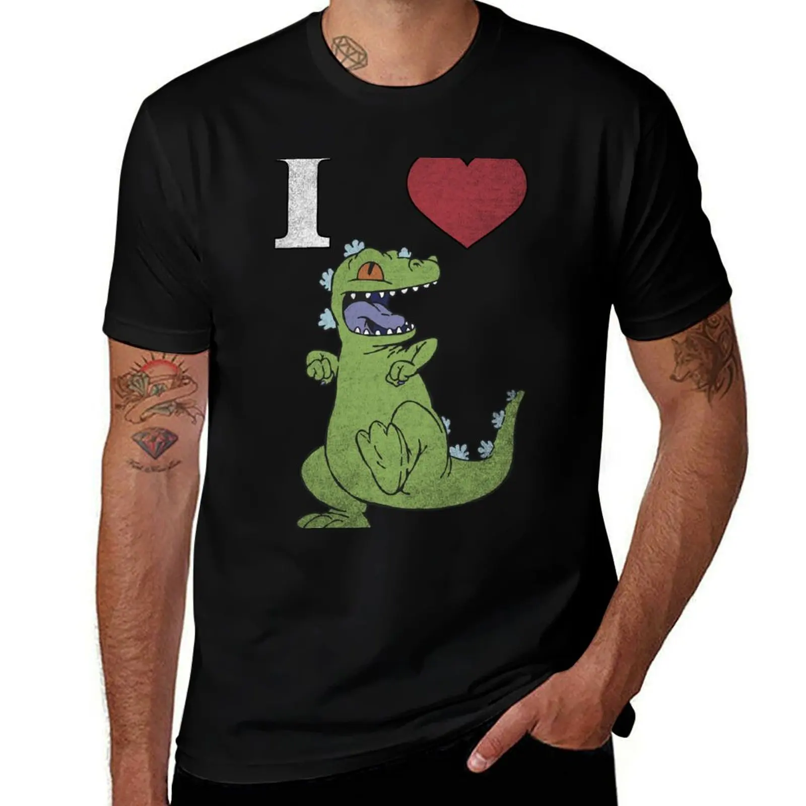 

Rugrats I Love Reptar Distressed Heart Poster T-Shirt man t shirt heavy cotton cotton tshirt 100% t shirt personalised T-Shirt