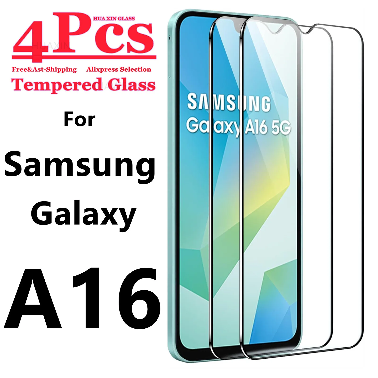 

For Galaxy A16 Screen Protector Samsung, Tempered Glass HD 9H High Aluminum Transparent Clear Anti Scratch