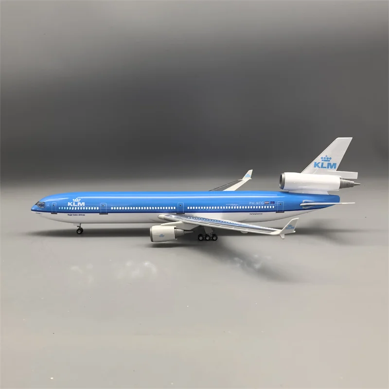

1/157 Scale 47CM Airplane MD11 KLM Royal Dutch Airlines Model W Light Wheel Diecast Resin Plane For Collection Display Gifts