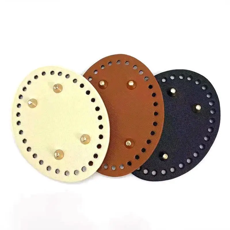 1Pc Colorful Long PU Leather Bag Bottom Hand-woven Bag Rivets Baseplate For DIY Handbag Cushion Pad Base Accessories.