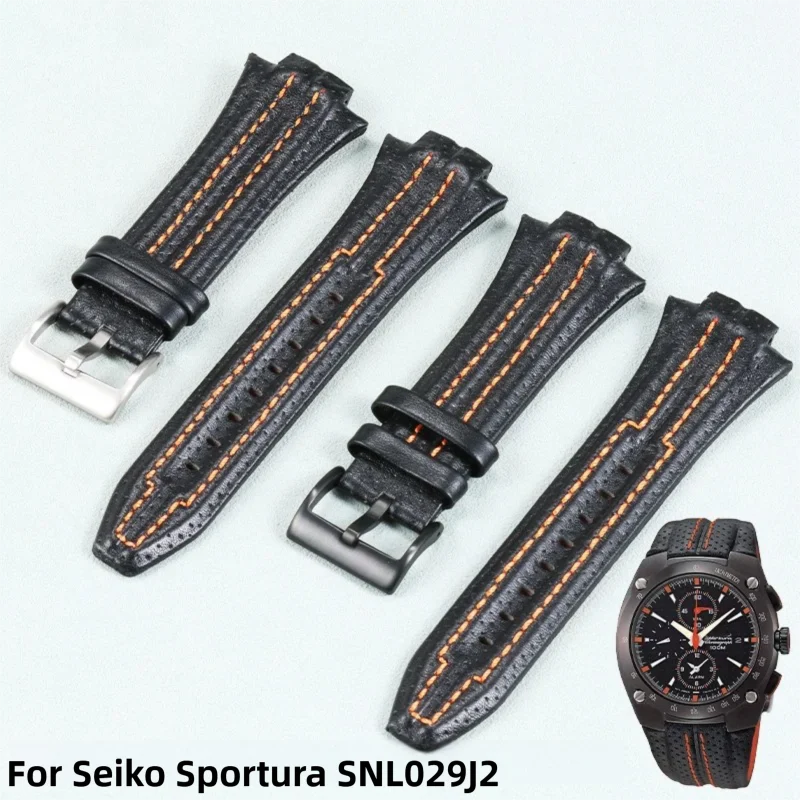 

High-quality genuine leather watch strap for Men's For Original Seiko watch band Sportura SNL029J2 SNA633J1 SNL017/015